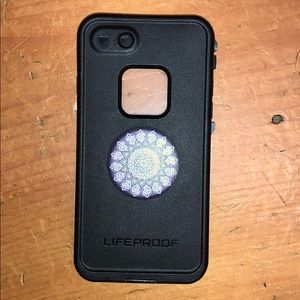 Black LifeProof case for iPhone 7.